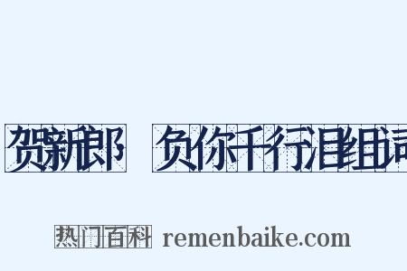 贺新郎·负你千行泪组词是什么意思的图片